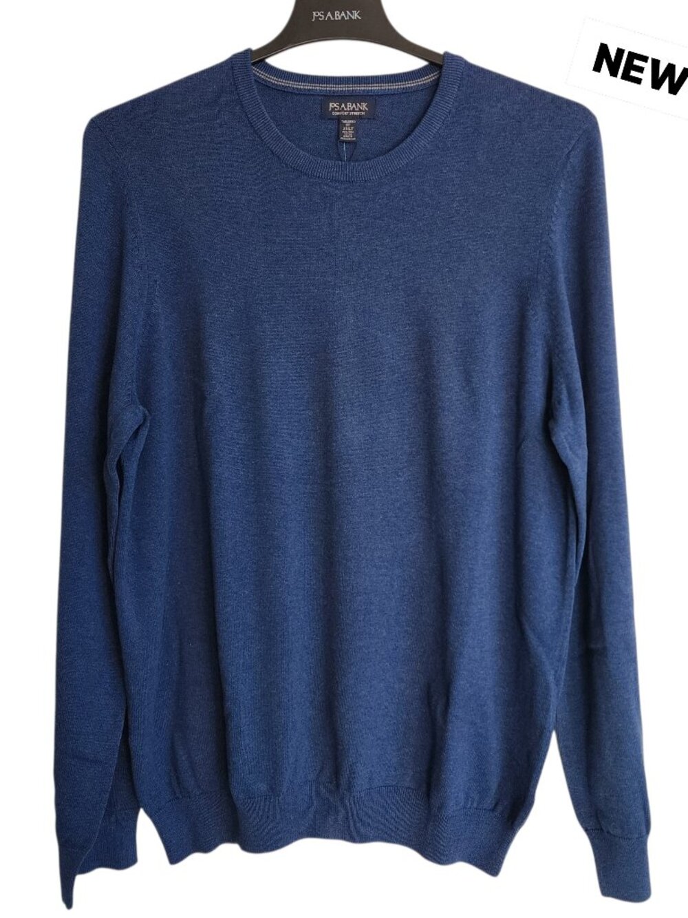 3XLT Sweater Blue Crewneck Pima Cotton Long Sleeves Mens Size Tall New Nwt XXXLT